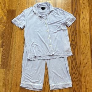 J. Crew Eco Dreamiest Short Sleeve Pajama Set Lavender 2-Piece Women's Size XS